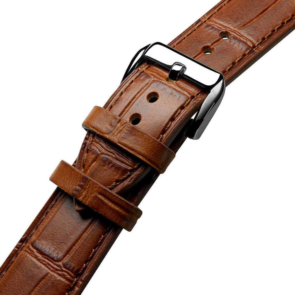 Louvain Croc Tote en Cuir Naturel - Bracelet de Montre Élégant Cognac