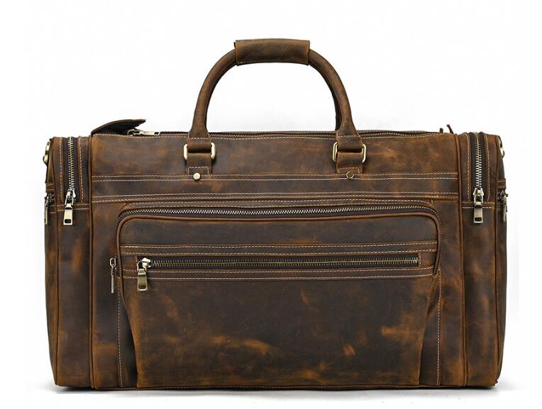 Outdoor Leather Men Duffle Bag