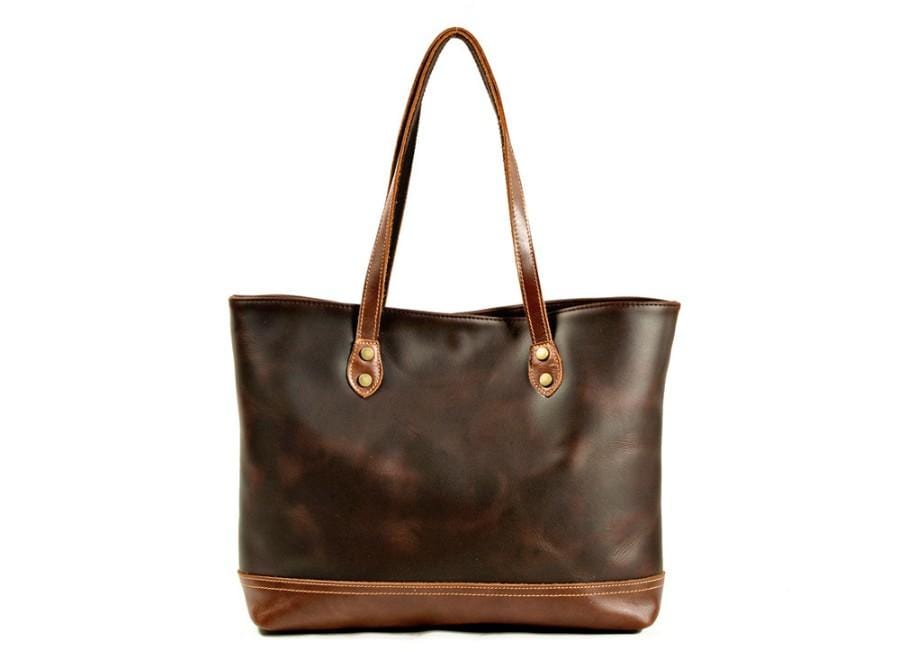 Brown Leather Shoulder Tote Bag