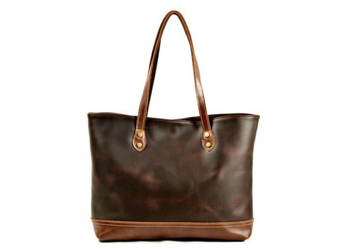 Brown Leather Shoulder Tote Bag