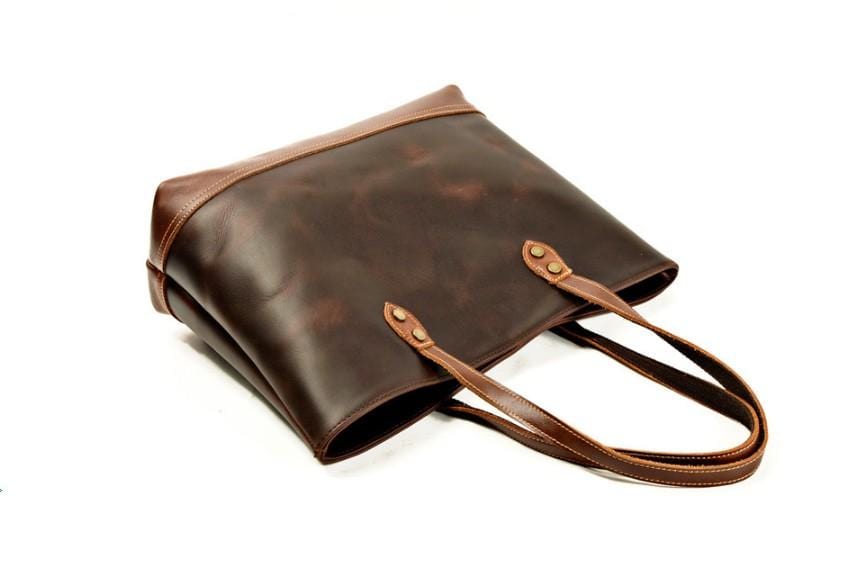 Brown Leather Shoulder Tote Bag
