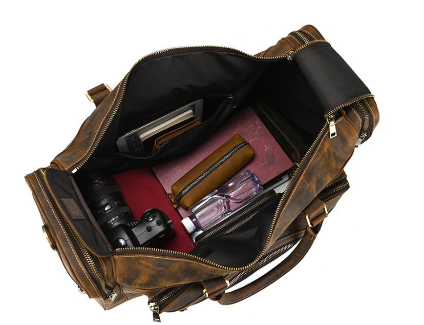 Outdoor Leather Men Duffle Bag