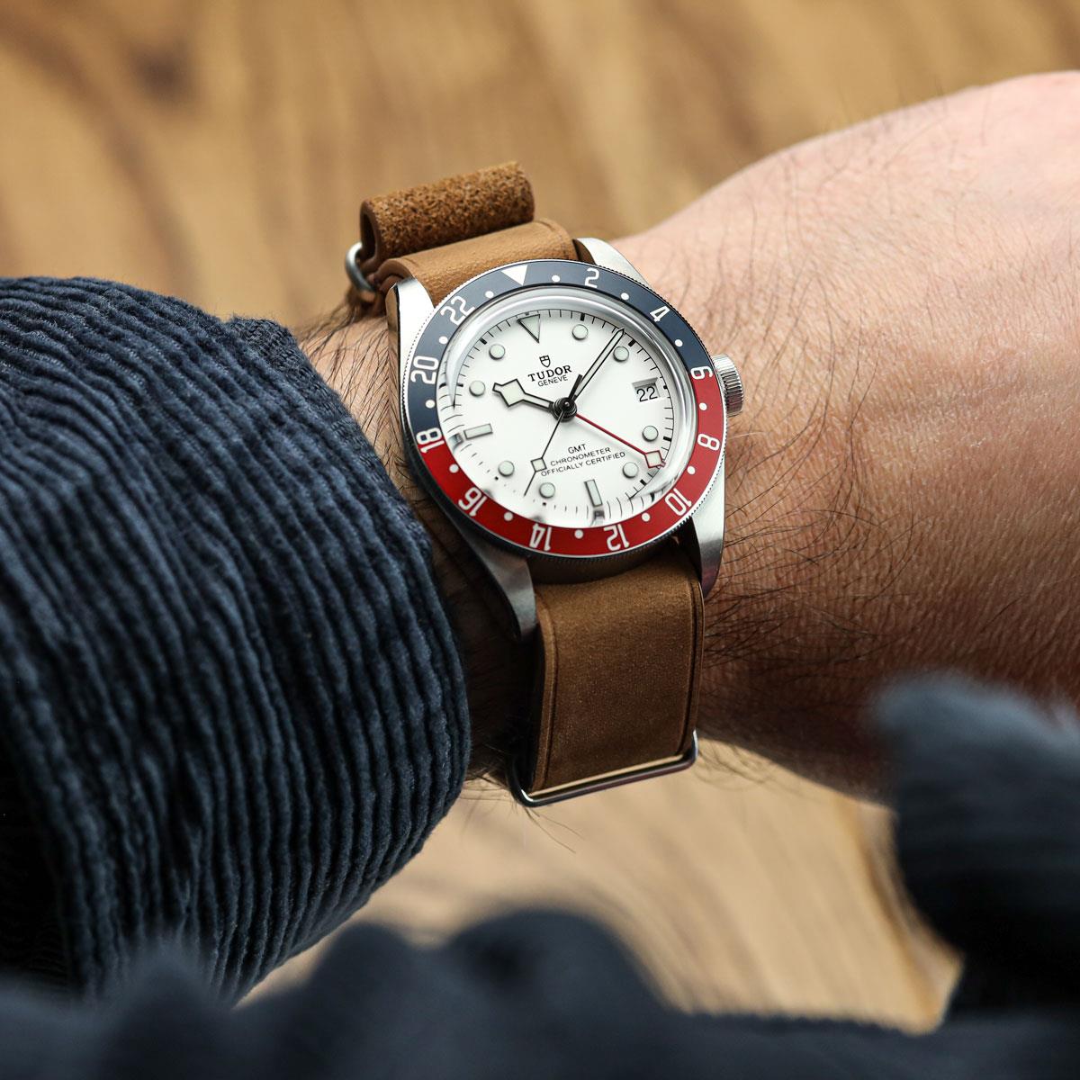 Cambridge Genuine Leather British Military Watch Strap - Chestnut Brown
