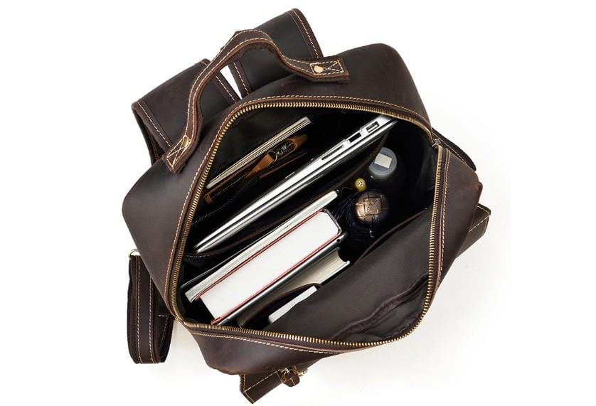 Leather Full Grain Leather Backpack Purse Rucksack