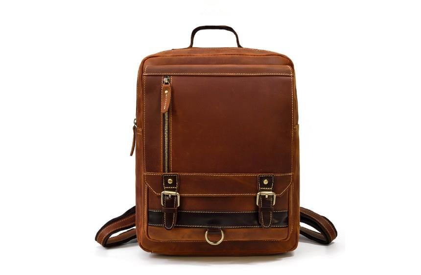 Leather Full Grain Leather Backpack Purse Rucksack