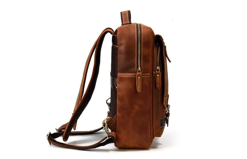 Leather Full Grain Leather Backpack Purse Rucksack