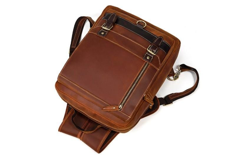 Leather Full Grain Leather Backpack Purse Rucksack