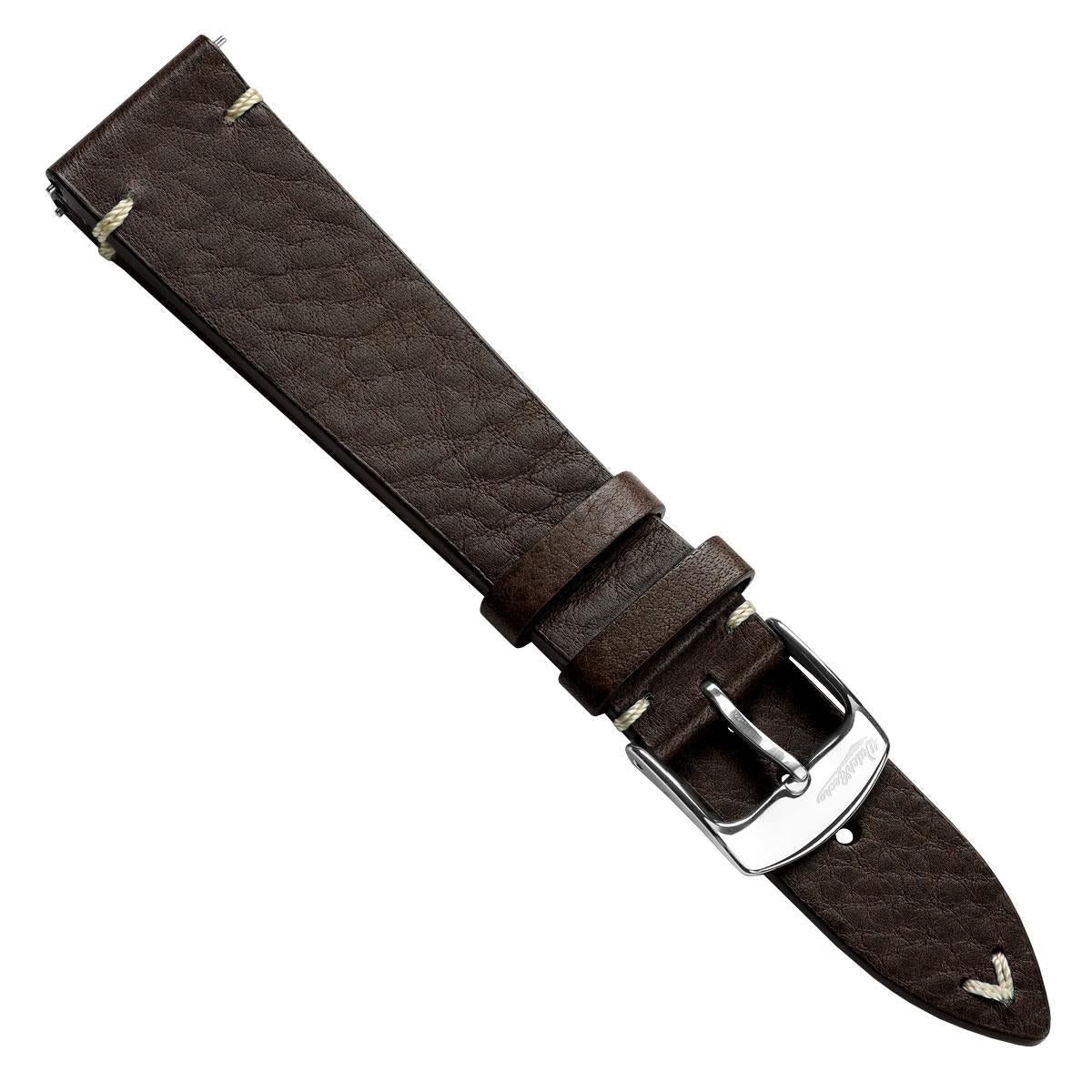 Badalassi Carlo Minerva Box Genuine Leather Watch Strap - Dark Brown
