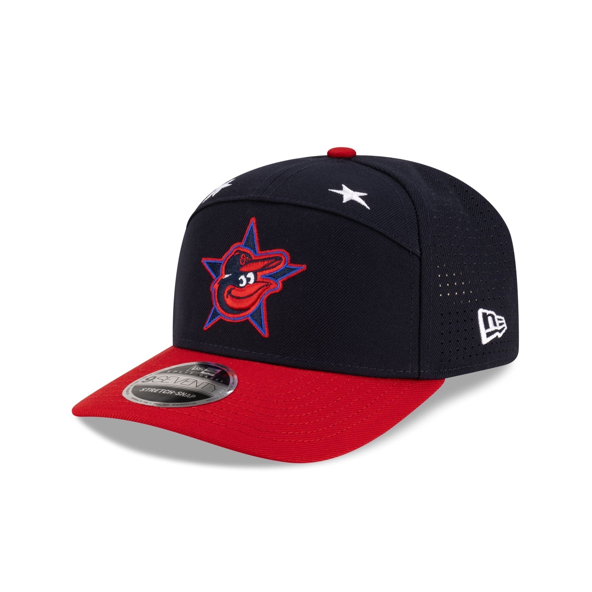 Baltimore Orioles 2025 All-Star Game Workout Split Panel 9SEVENTY Stretch-Snap Hat