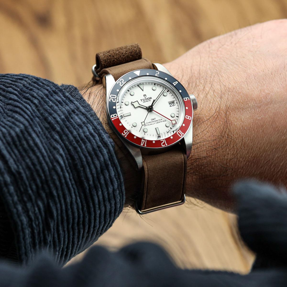 Cambridge Genuine Leather British Military Watch Strap - Chocolate Brown