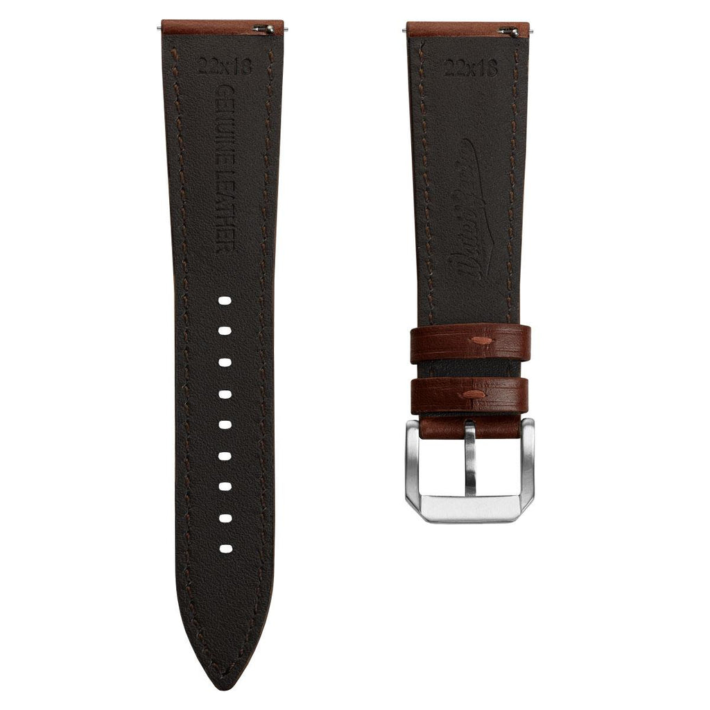 Bracelet en Cuir Véritable Padded Tenby - Élégance Classique en Chestnut