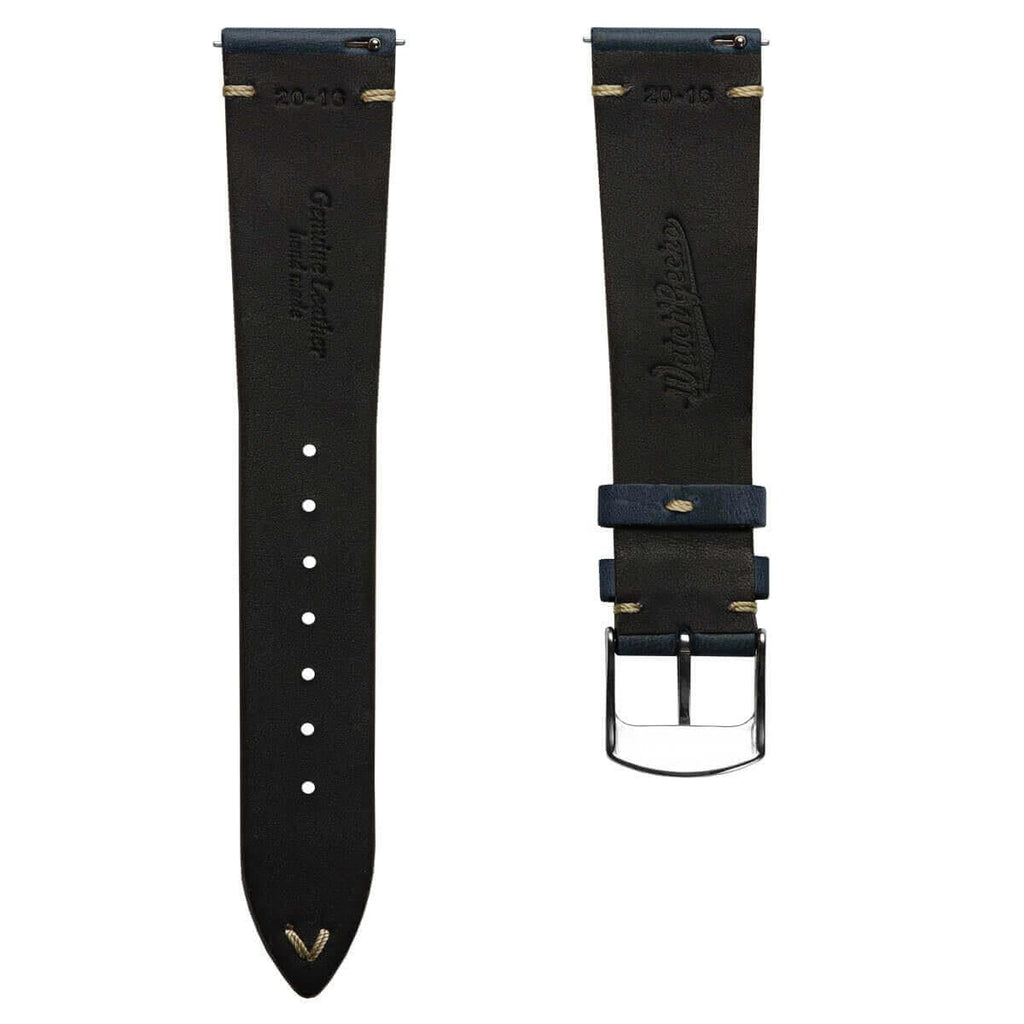 Genuine Horween Chromexcel® V-Stitch Leather Watch Strap - Chromexcel Seaweed Green