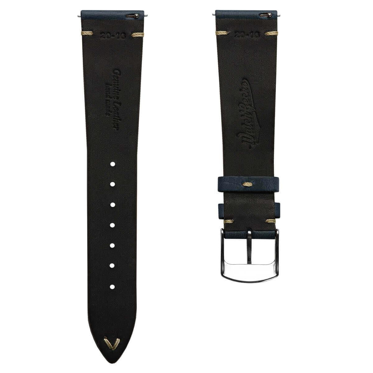 Genuine Horween Chromexcel® V-Stitch Leather Watch Strap - Chromexcel Seaweed Green