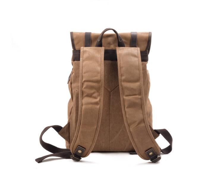 Women's Dark Canvas Backpack Bag Grey, Black