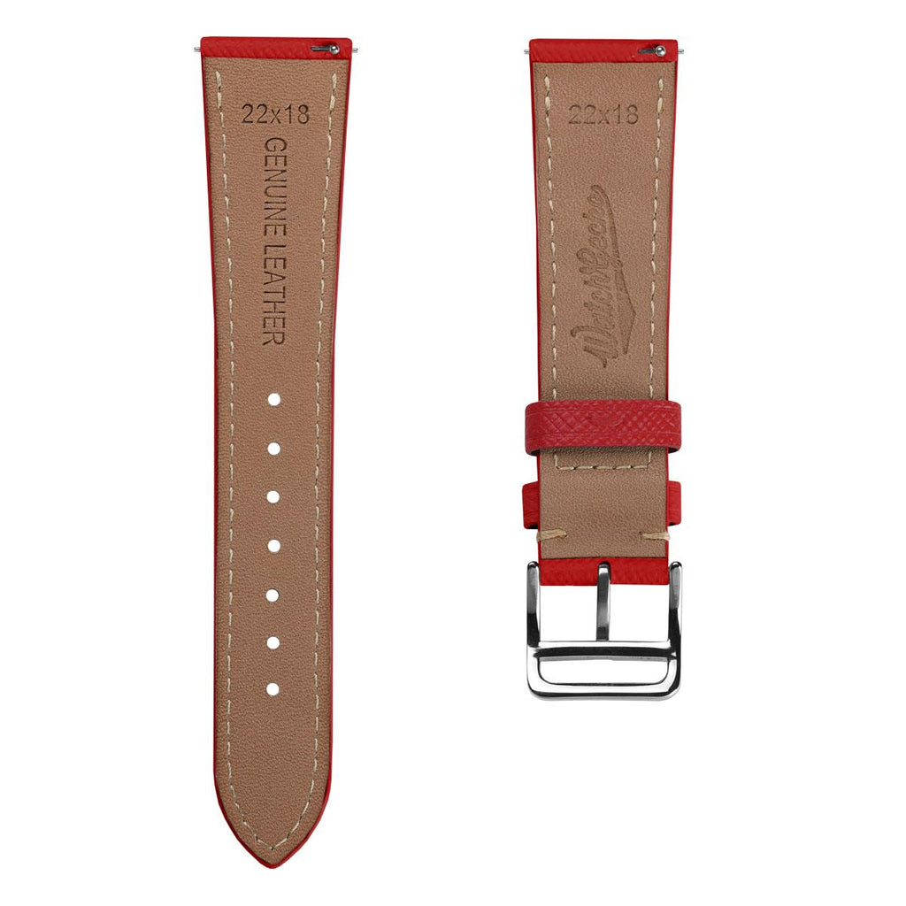 Bracelet de montre en cuir saffiano rouge Brixham pour un style élégant et sophistiqué