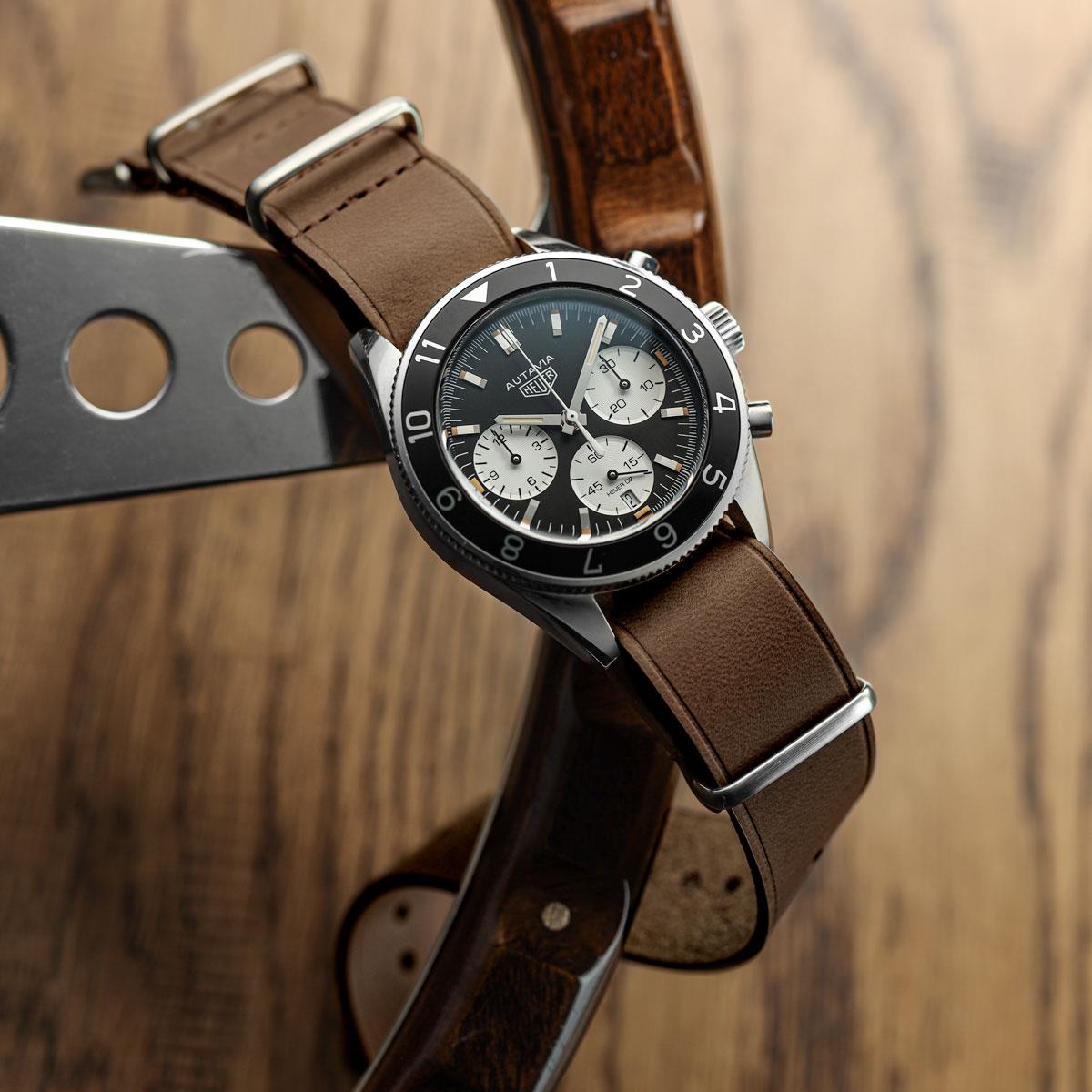 Cambridge Genuine Leather British Military Watch Strap - Chestnut Brown