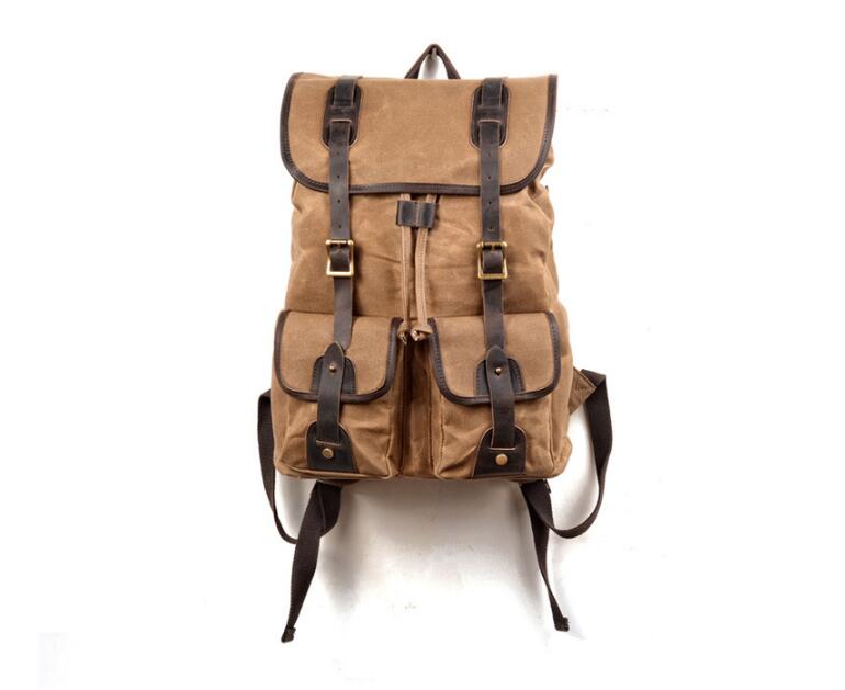 Women's Dark Canvas Backpack Bag Grey, Black