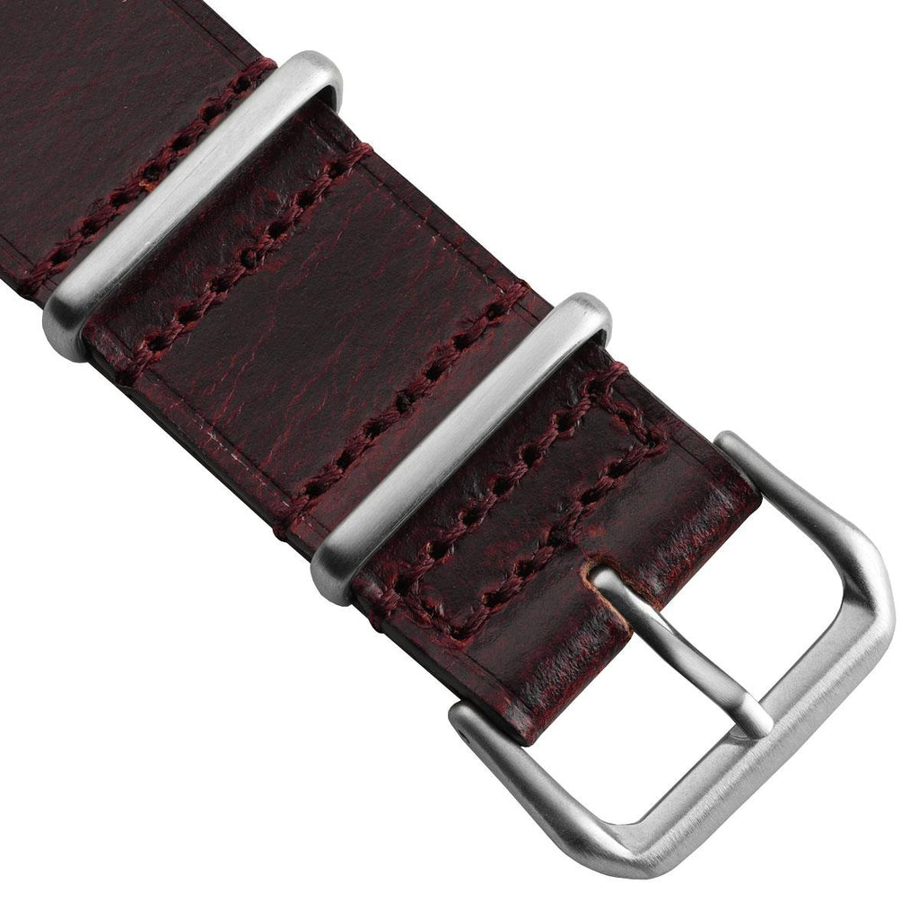 Cambridge Genuine Leather British Military Watch Strap - Vintage Red