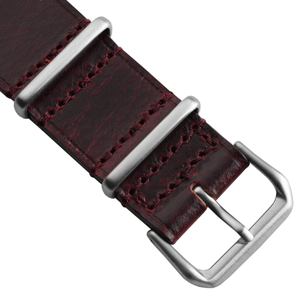 Cambridge Genuine Leather British Military Watch Strap - Vintage Red