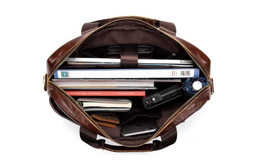 Womens Full Grain Leather Messenger bag Mens Handbag Satchel
