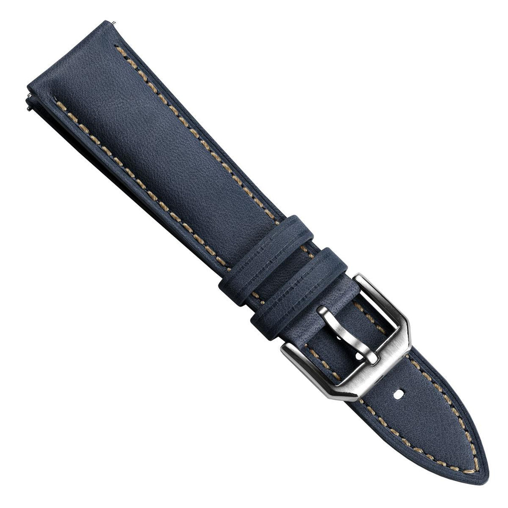 Bracelet de montres en cuir véritable rembourré Whitby – Bleu pastel raffinée