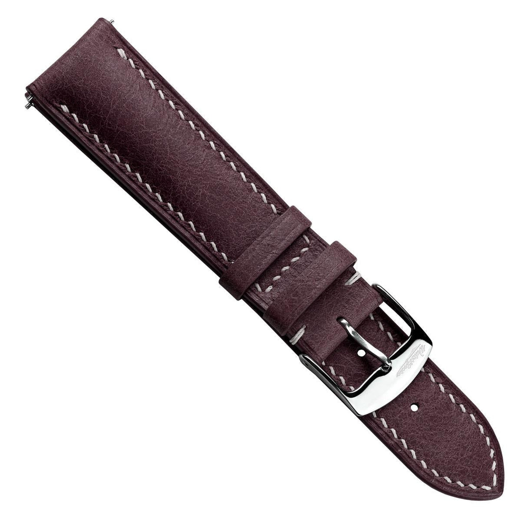 Lerano Tuscan Padded Leather Watch Strap – Elegant Bordeaux Finish