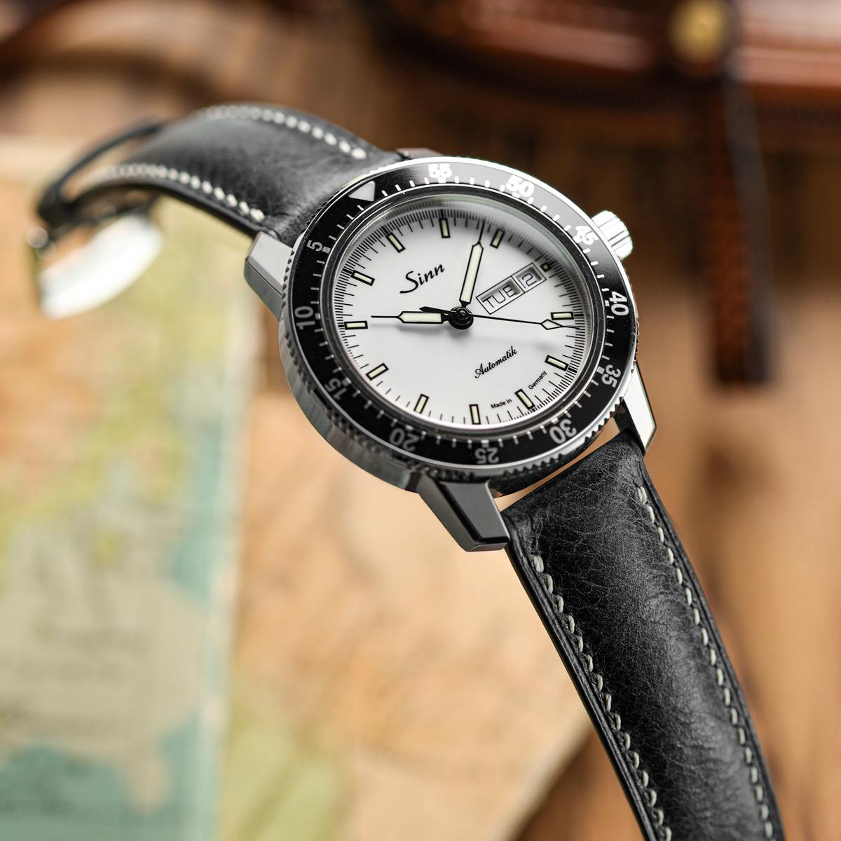 Lerano Tuscan Luxe Padded Leather Watch Strap - Elegant Black