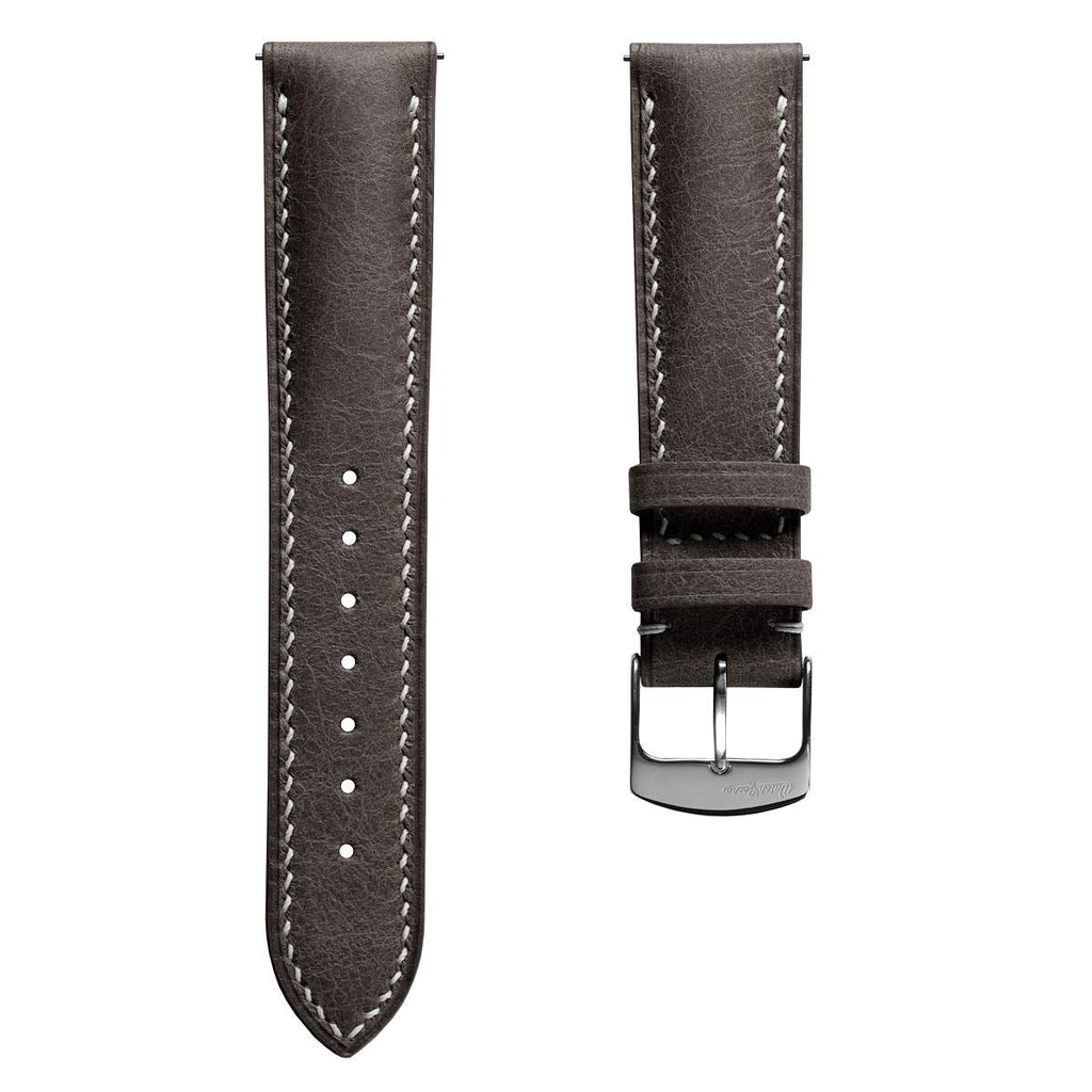 Lerano Tuscan Luxurious Padded Leather Watch Strap - Elegant Dark Brown