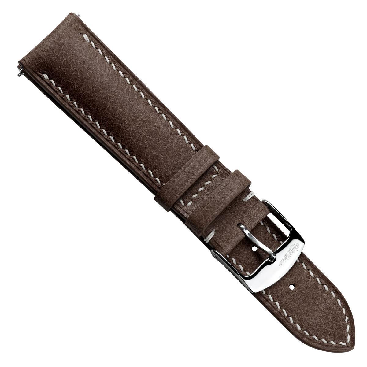 Lerano Tuscan Leather Watch Strap with Padding - Elegant Medium Brown Color