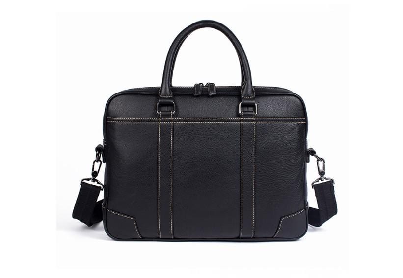 Mens Black Leather Messenger Bag Womens Satchel