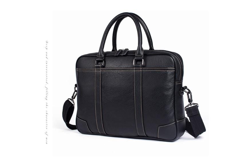 Mens Black Leather Messenger Bag Womens Satchel