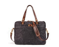 Grey Mens & Womens Canvas Leather Briefcase Bag
