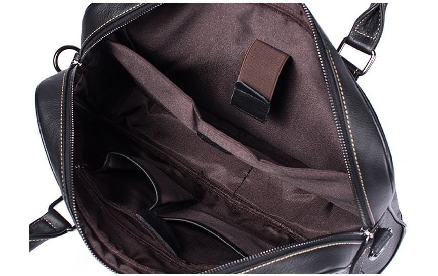Mens Black Leather Messenger Bag Womens Satchel