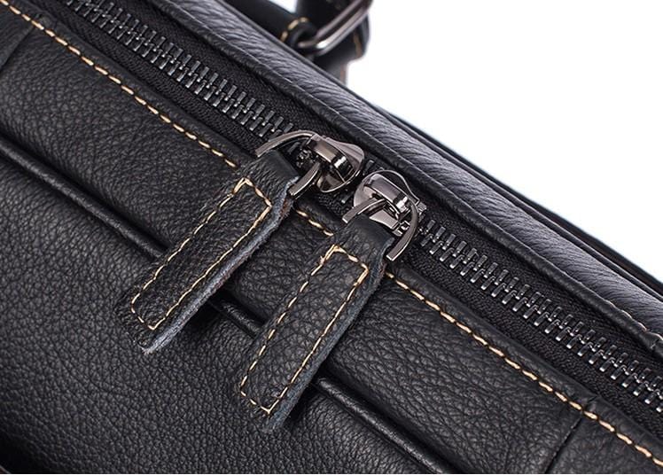 Mens Black Leather Messenger Bag Womens Satchel
