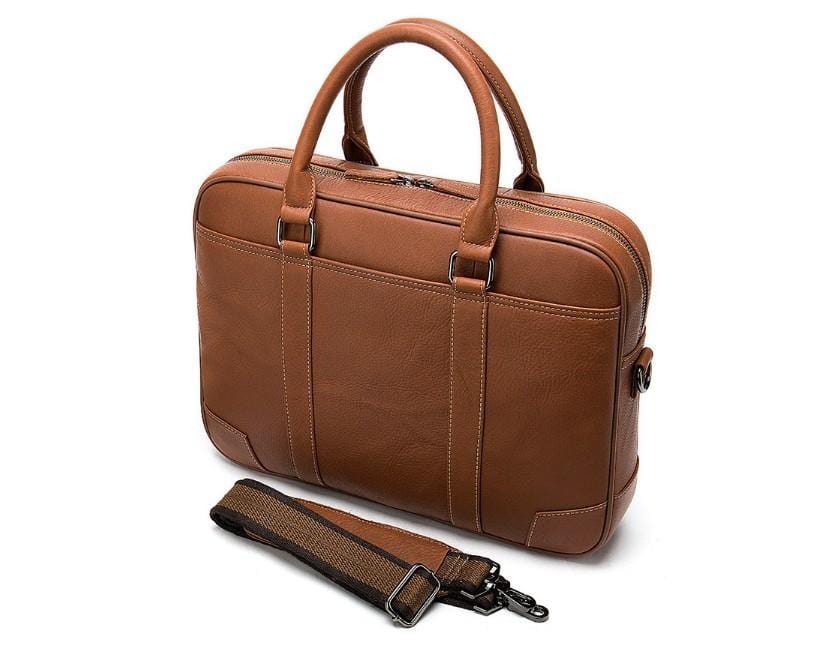 Brown Leather Messenger Bag for Women's Business Satchel