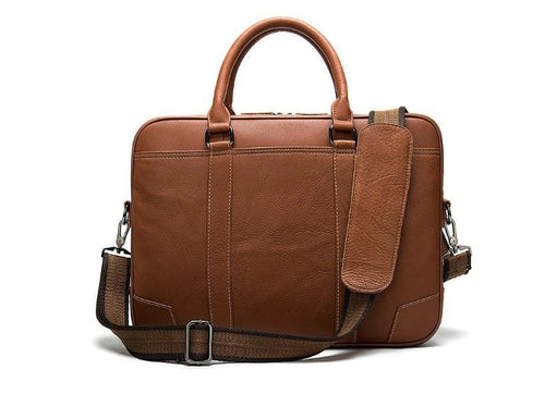 Brown Leather Messenger Bag for Women's Business Satchel