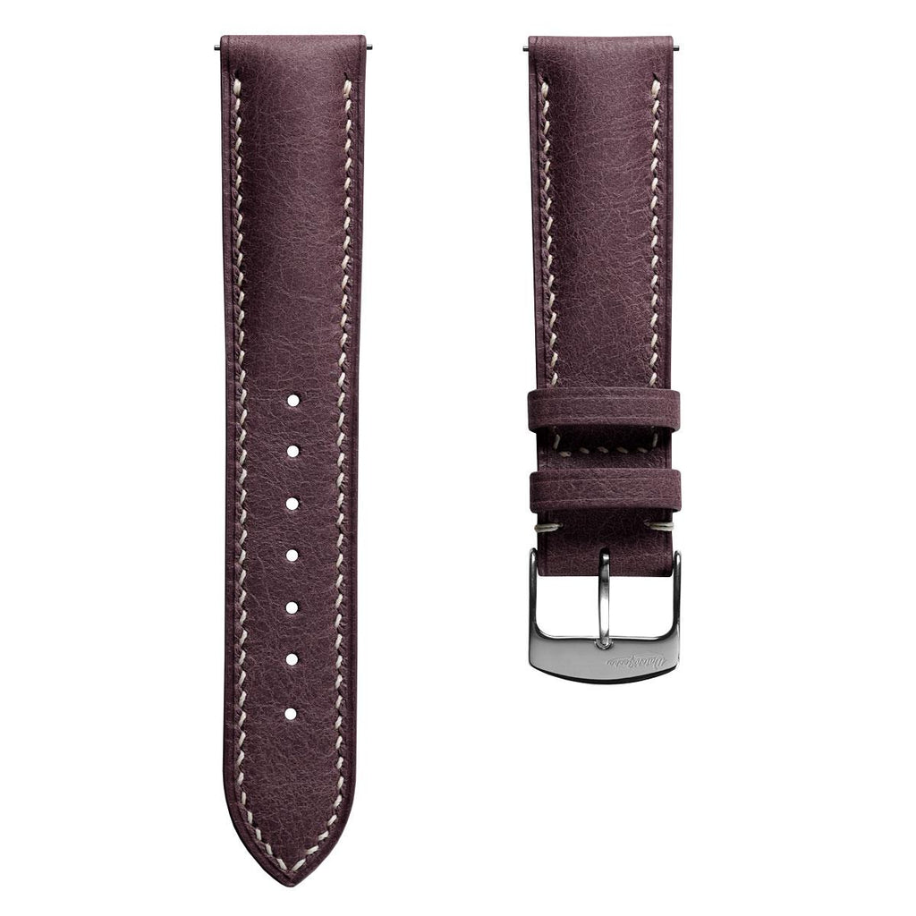 Lerano Tuscan Padded Leather Watch Strap – Elegant Bordeaux Finish