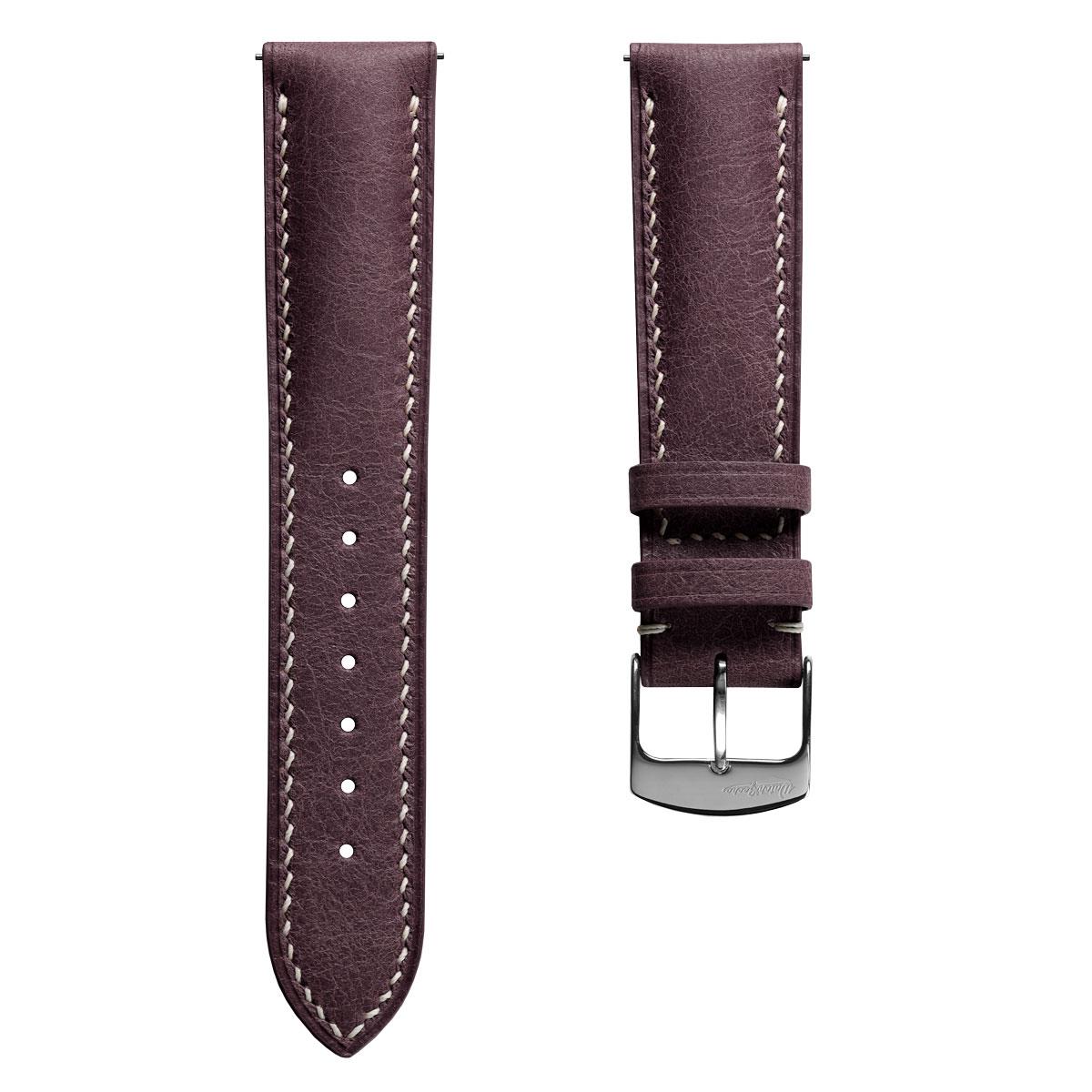 Lerano Tuscan Padded Leather Watch Strap – Elegant Bordeaux Finish