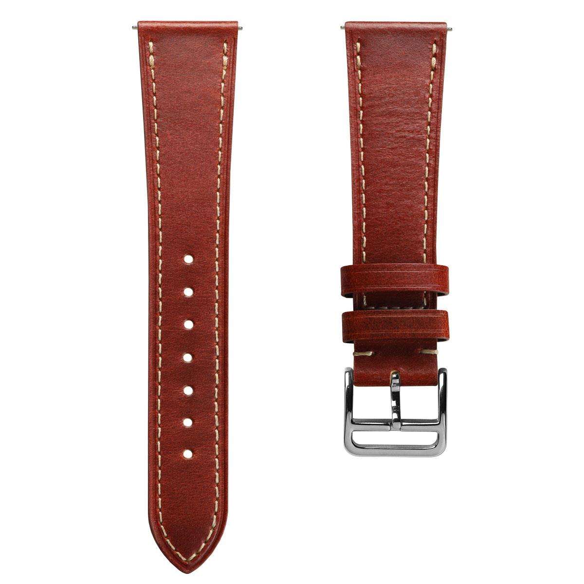 Armband aus echtem Leder für Brixham Flachuhr – zeitlos elegant in klassischem karamellbraun