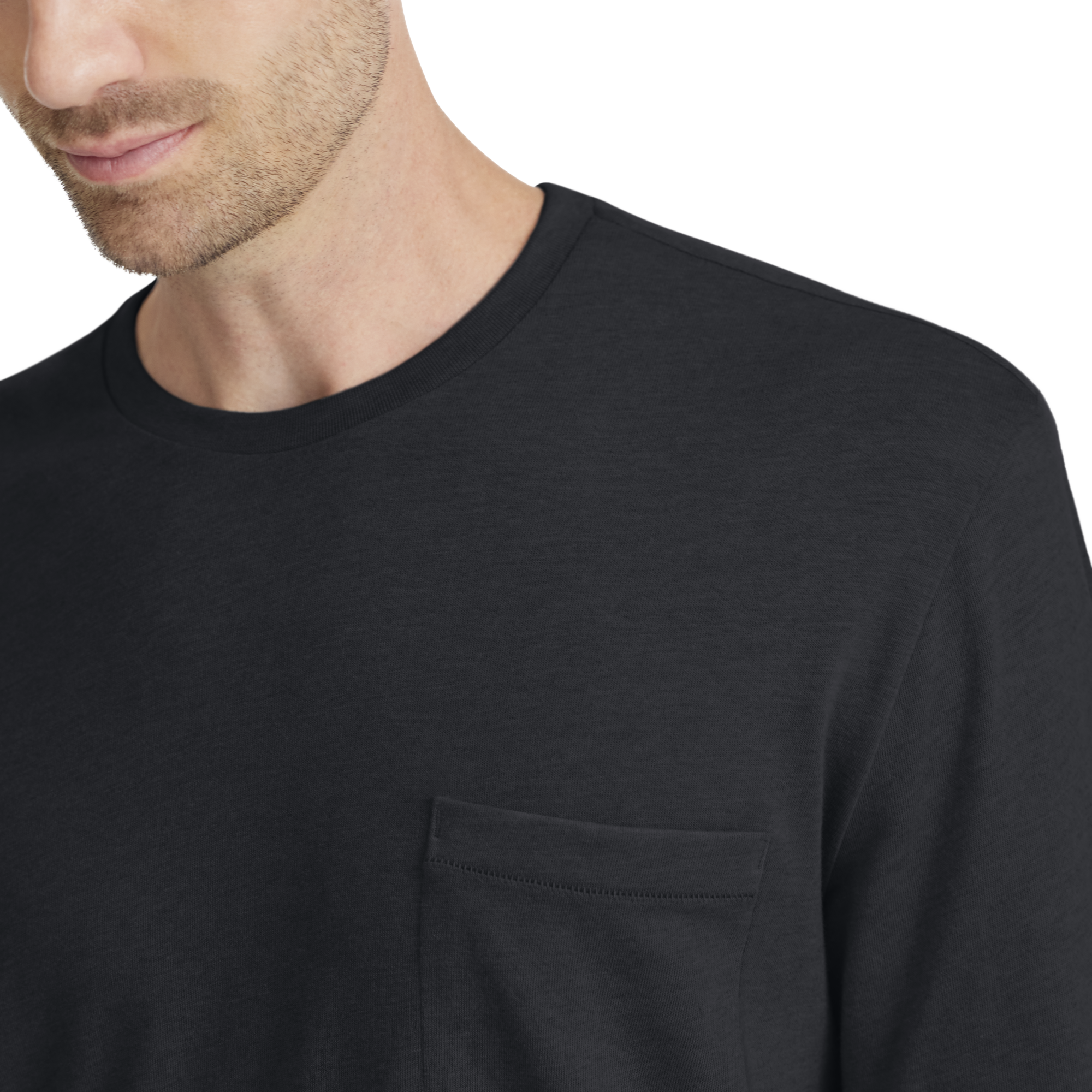 Men's Soft Merino Long Sleeve Tee - True Black