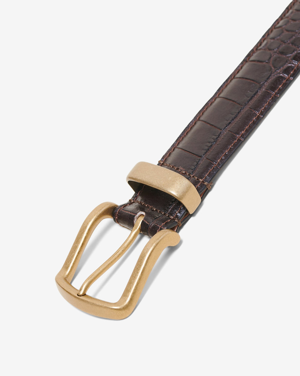Croc Embossed Metal Tip Belt