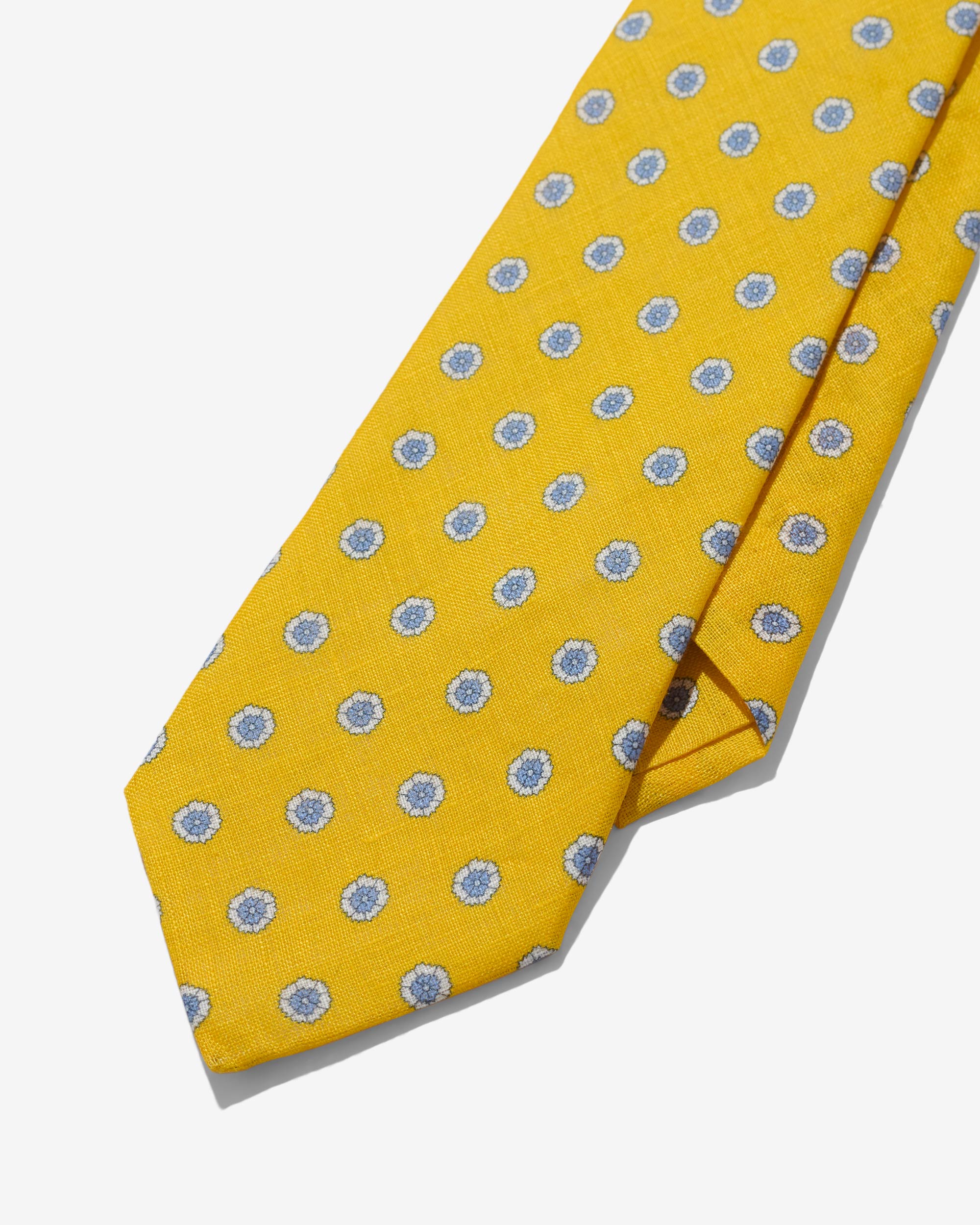 Linen Flower Print Necktie