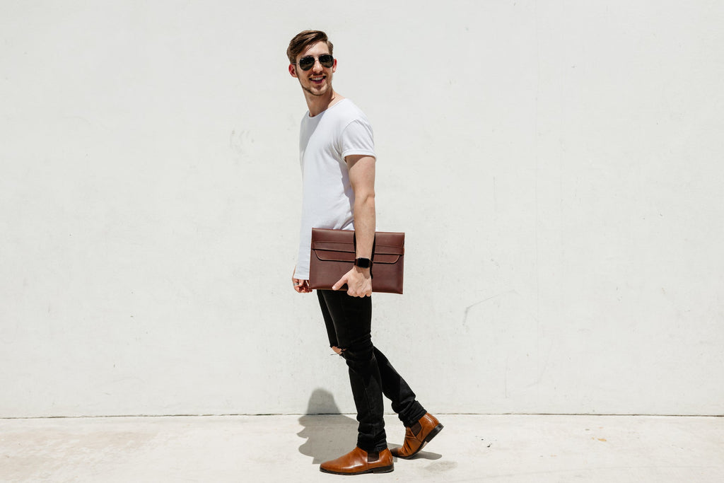 Leather MacBook Envelope Case - Chestnut