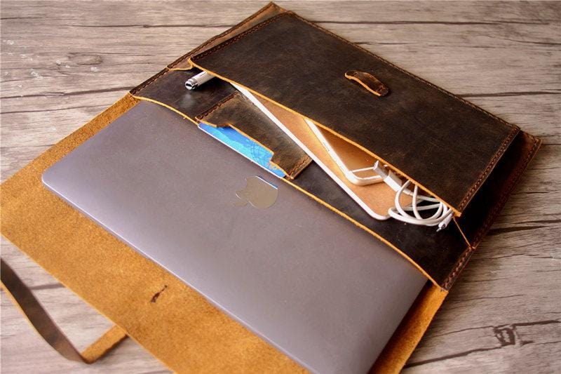 Personalized Leather Macbook Air 13 inch Cover Sleeve