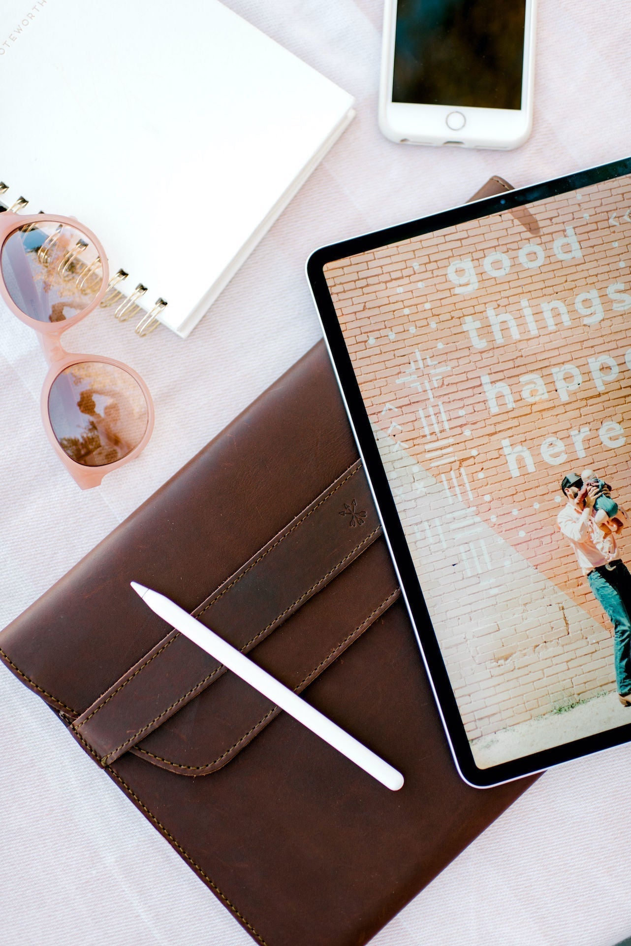 Leather iPad Pro Envelope Case - Midnight