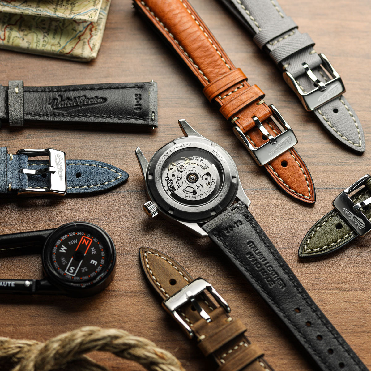 Original Highley Padded Crazy Horse Italian Leather Watch Strap - Peacock