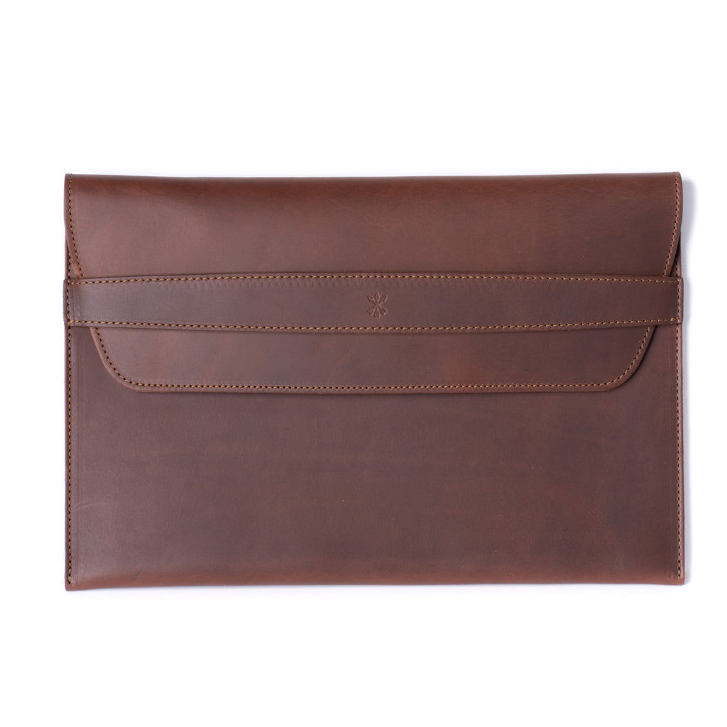Leather MacBook Envelope Case - Chestnut