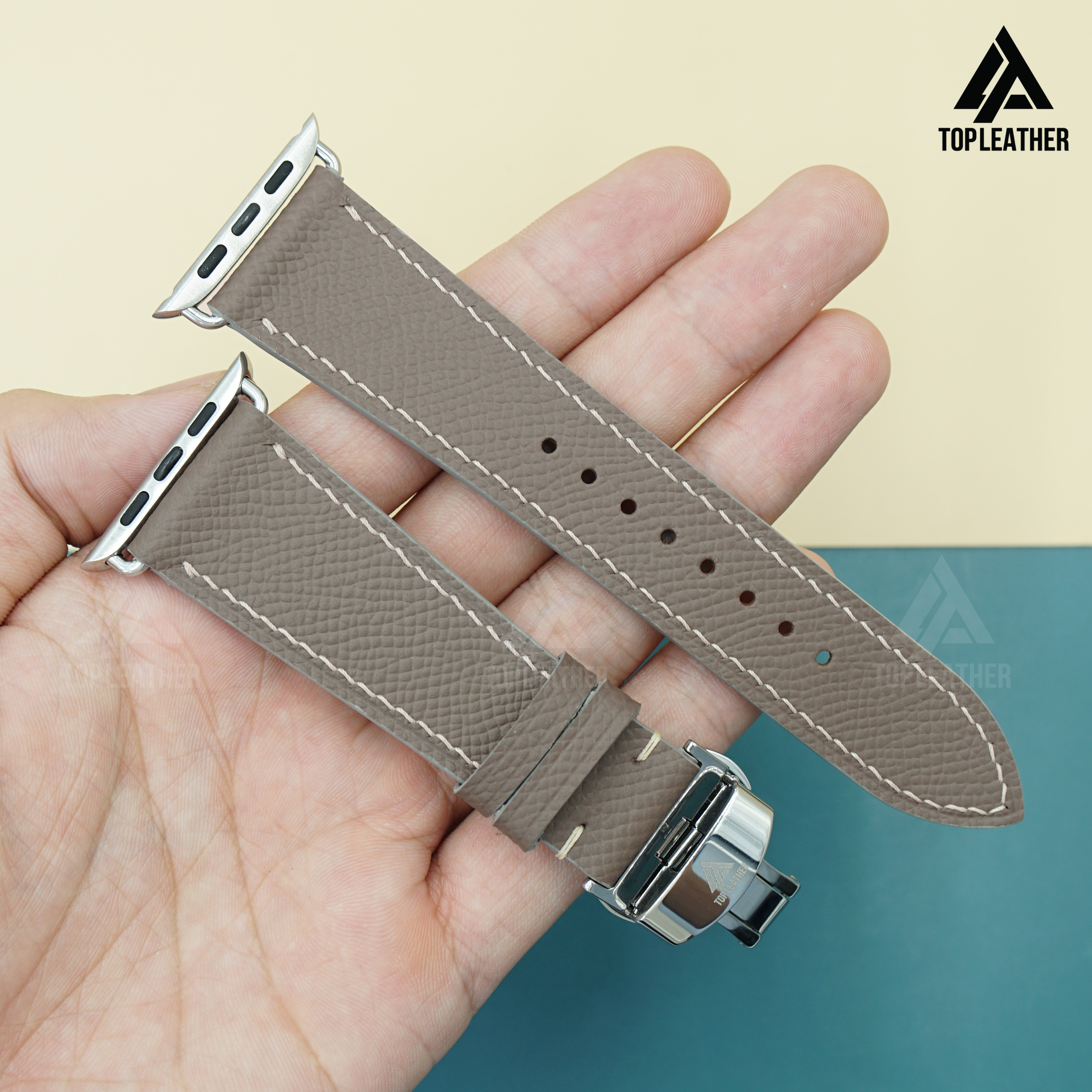 Watch Strap Epsom Leather for Apple Watch, Samsung Galaxy Watch, Mechanical Watch - Grey EP2208