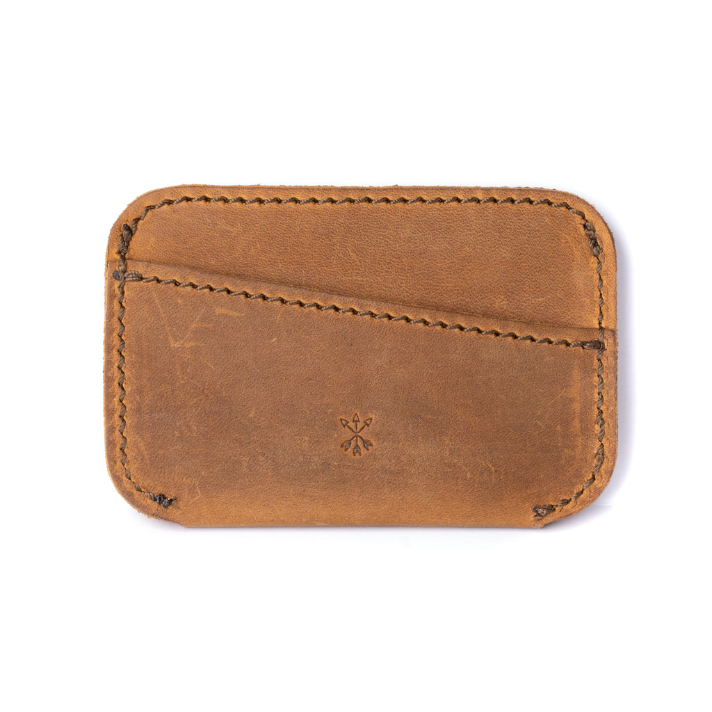 Leather Simple ID Wallet - Tobacco