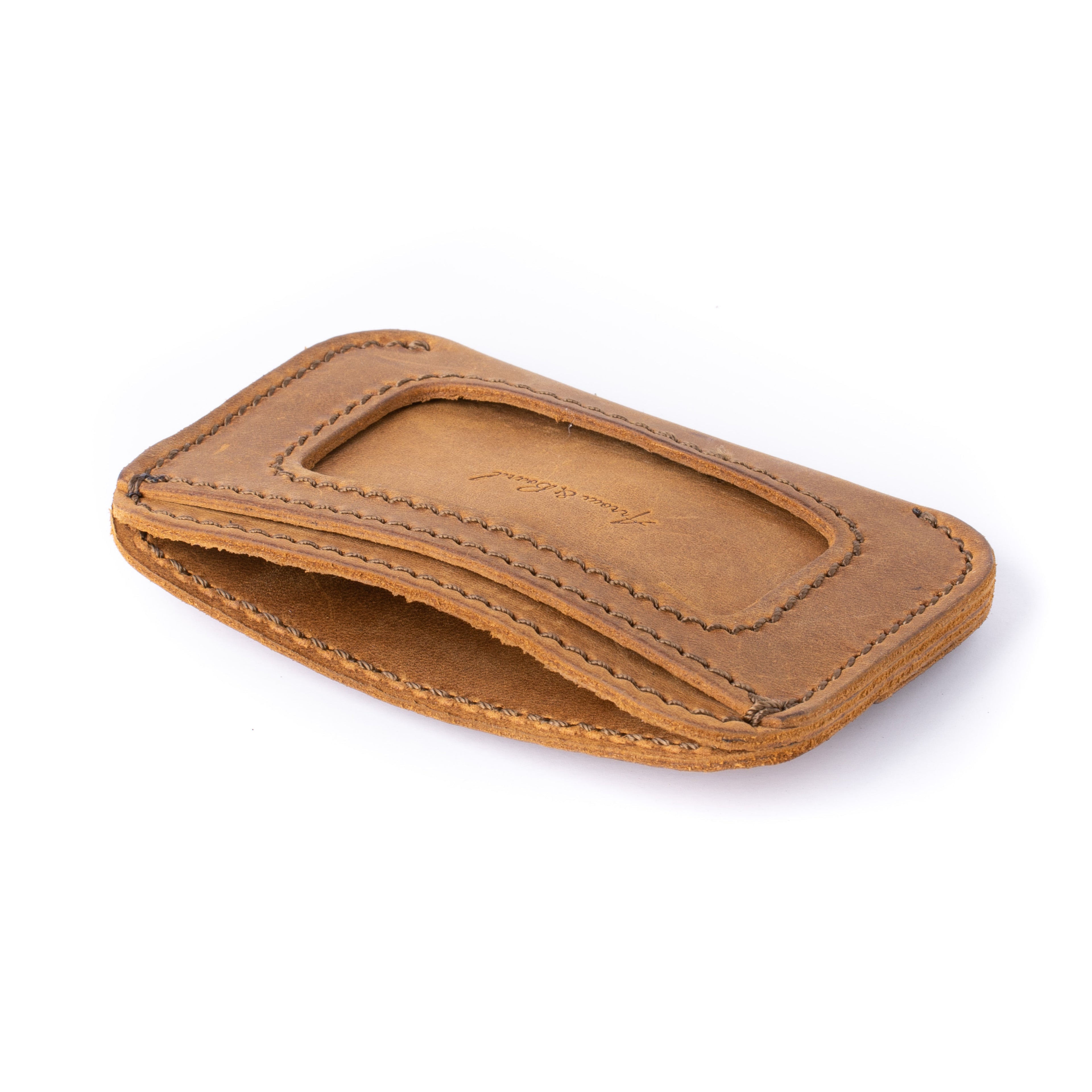 Leather Simple ID Wallet - Tobacco